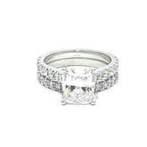 14K White Gold Diamond Cushion and Round Cut Engagement Ring (1.00 ct)